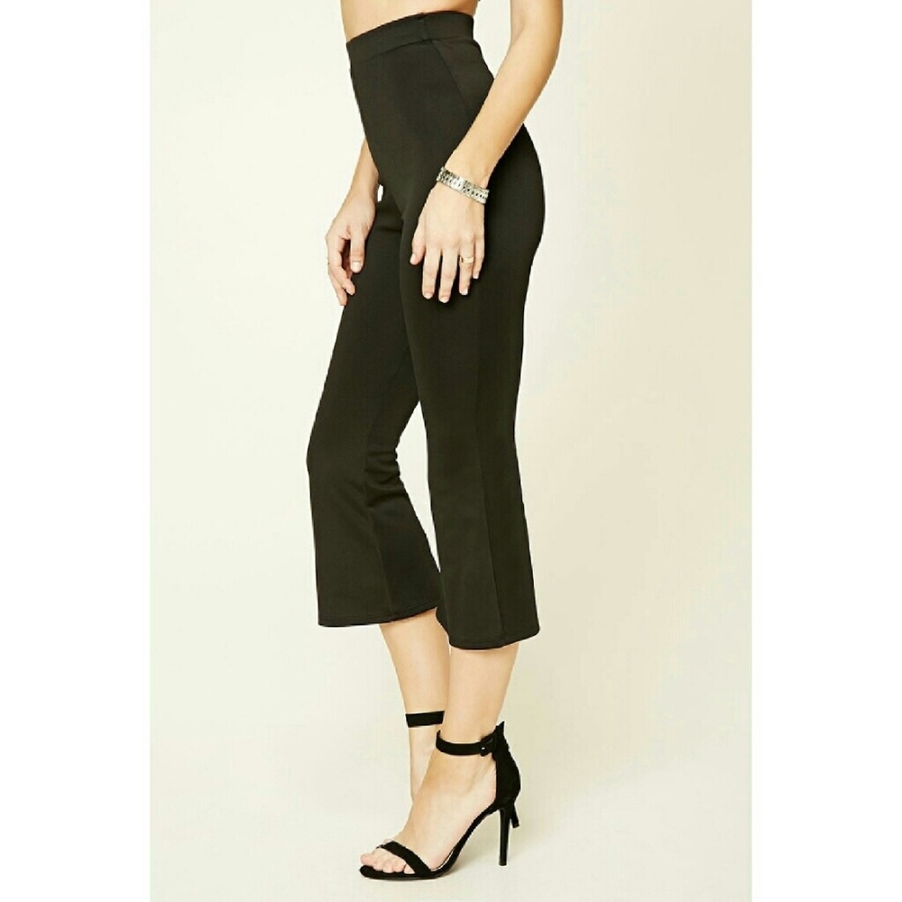 High rise skinny crop kicker flare ankle pants